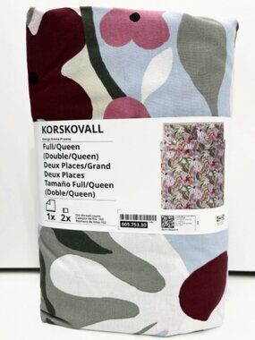 Full/Queen KORSKOVALL 605.753.30 Duvet cover pillowcases floral pattern